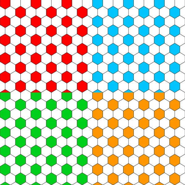 Black and white hexagon soccer ball seamless pattern, vector — Stock