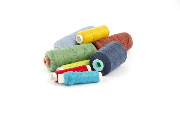 Colorful thread lie on a white background — Stock Photo, Image