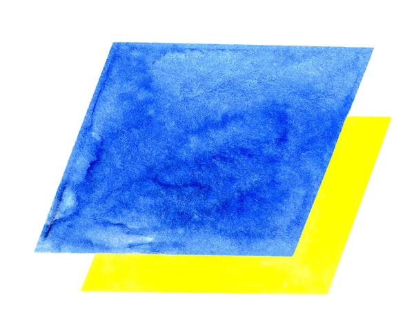 标注水彩框 用于文字聊天 语音泡沫手绘蓝色黄色 — 图库照片
