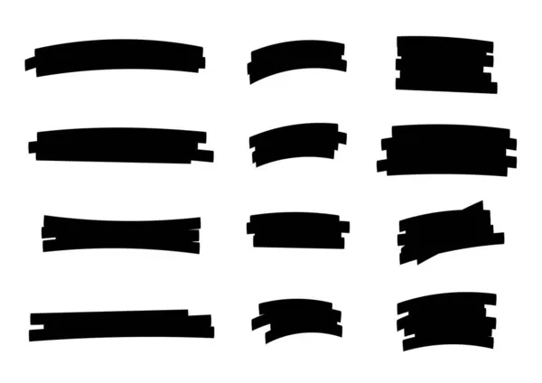 Scribble Stroke Line Black Color Brush Stroke Doodle Markers Stripe — Stock Vector
