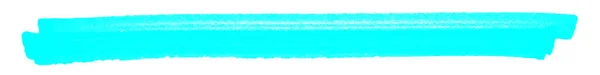 Markierungsstift Pinsel Hellblau Für Marker Textmarker Pinselmarkierung Für Überschrift Markierungsstrich — Stockfoto