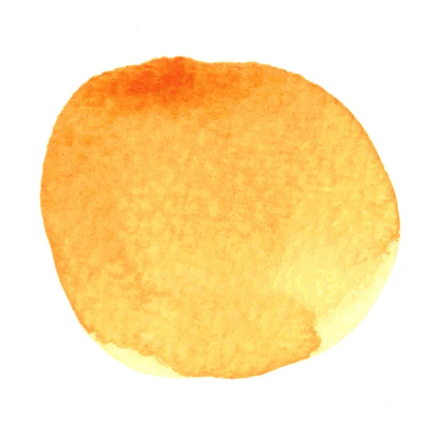 Κύκλο Πορτοκαλί Κηλίδα Ακουαρέλα Ζωγραφισμένα Στο Χέρι Κυκλικό Σχήμα Ακουαρέλα — Φωτογραφία Αρχείου