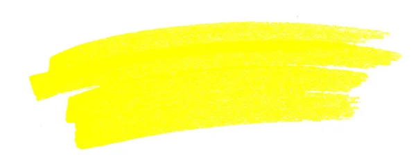 Destaque Caneta Escova Amarelo Para Marcador Marcação Escova Iluminador Para — Fotografia de Stock