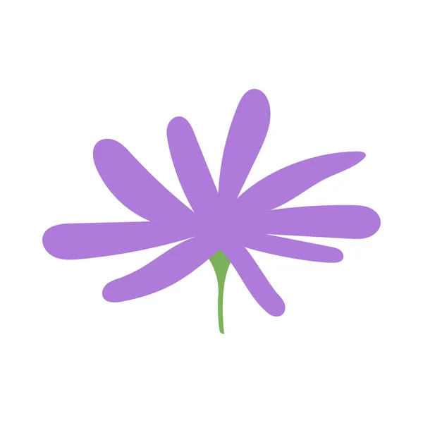 Фіолетова Квітка Проста Форма Фіолетова Квітка Графічна — стоковий вектор