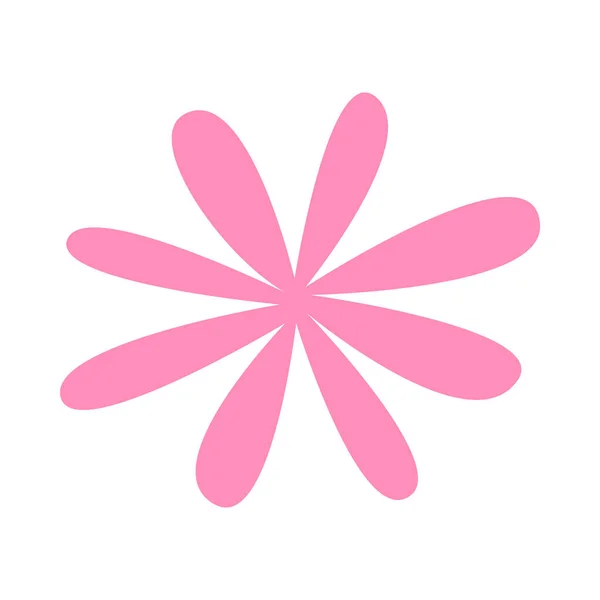 Рожева Квітка Проста Форма Квітка Рожева Графіка — стоковий вектор
