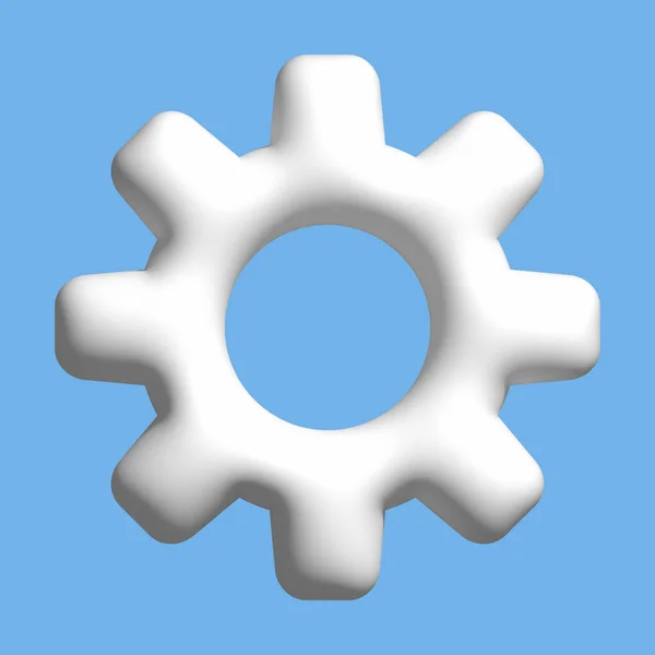 Cog按钮3D 设置图标 修理符号 — 图库照片