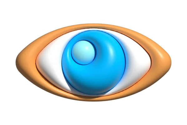 Yeux Bleus Globe Oculaire Symbole Look Pour Icône Emoji — Photo