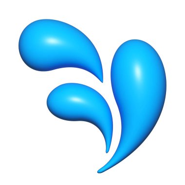 su sıçraması 3D, su damlası, emoji simgesi için su