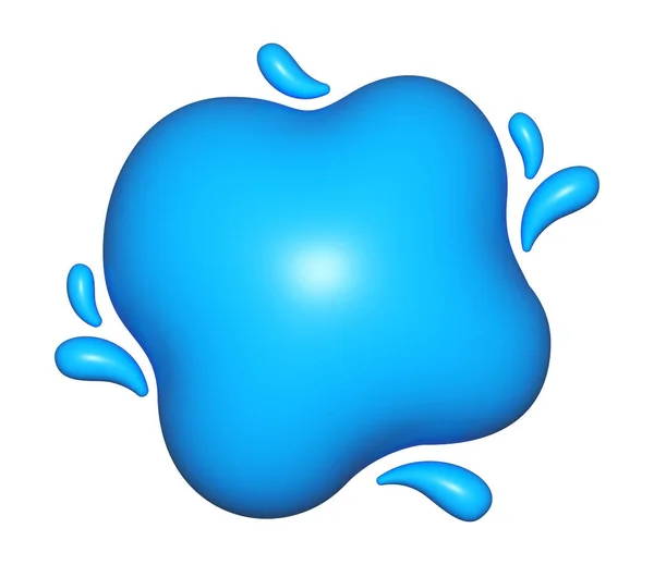 水スプラッシュ3D アクア液滴 絵文字アイコンのための水 — ストック写真