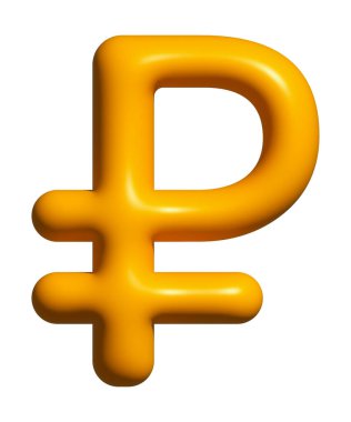 Ruble Para Birimi 3D sembolü, Para Sürtünmesi işareti