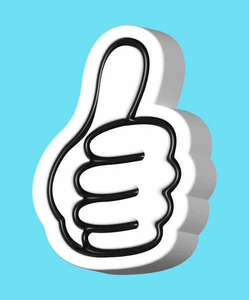 Hand Thumb up white 3D, Like icons, OK, Yes, Like emoji