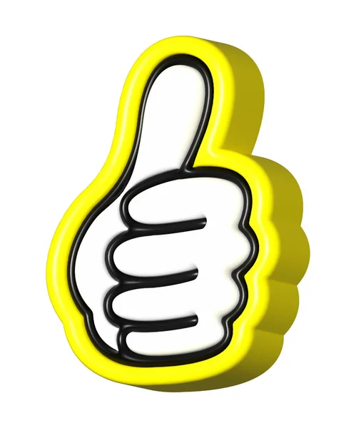 Mão Polegar Amarelo Como Ícones Sim Como Emoji — Fotografia de Stock