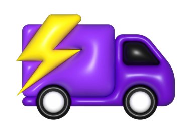 mor minibüs 3D, ikon, ücretsiz nakliye, hızlı teslimat.