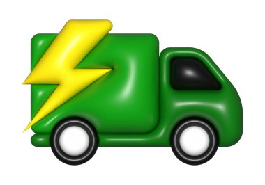 yeşil minibüs 3D, simge, ücretsiz nakliye, hızlı teslimat