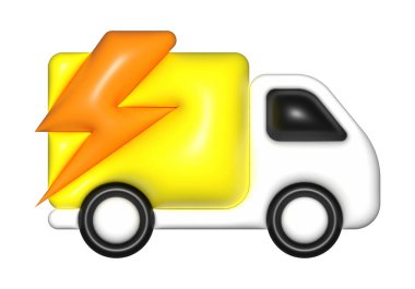 Sarı minibüs 3D, ikon, ücretsiz nakliye, hızlı teslimat.