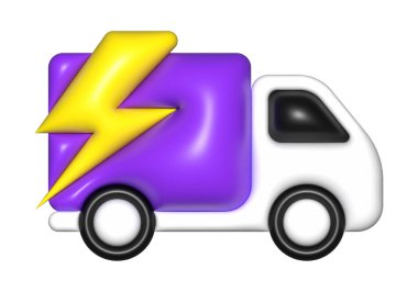 mor minibüs 3D, ikon, ücretsiz nakliye, hızlı teslimat.