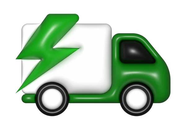 Green Delivery Car Van Icon Free Shipping Fast Delivery — ストック写真