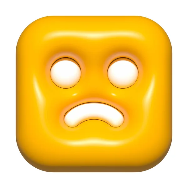 Emoji Face Ícone Amarelo Emoji Cara Quadrada — Fotografia de Stock