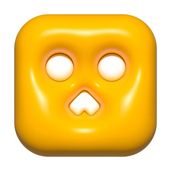 Emoji Face Icon Yellow Emoji Square Face — Stock Photo, Image