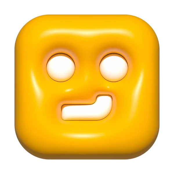 Emoji Face Icon Yellow Emoji Square Face — Stockfoto