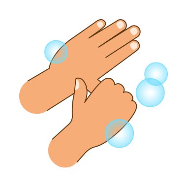 Sabun köpüğüyle el yıkama, el yıkama, çizgi film klipsi boyama işi için sevimli.