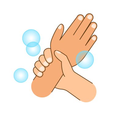 Sabun köpüğüyle el yıkama, el yıkama, çizgi film klipsi boyama işi için sevimli.