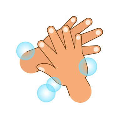 Sabun köpüğüyle el yıkama, el yıkama, çizgi film klipsi boyama işi için sevimli.