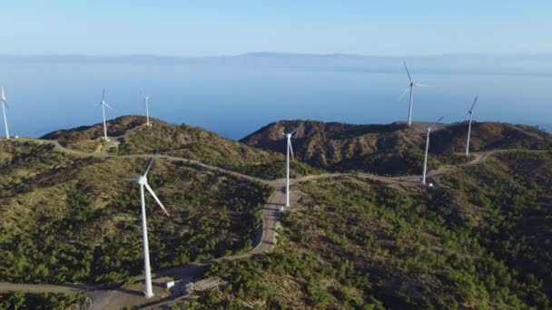 Větrné Turbíny Nerotují Bezvětrných Podmínkách Větrné Elektrárně Zatemnění Energetická Krize — Stock video