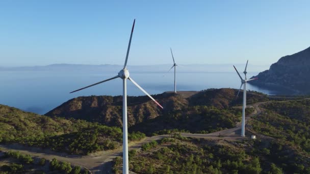 Windkraftanlage Erneuerbare Windenergie Produktion Grüner Energie Nachhaltige Alternative Elektrizität Umweltfreundliche — Stockvideo