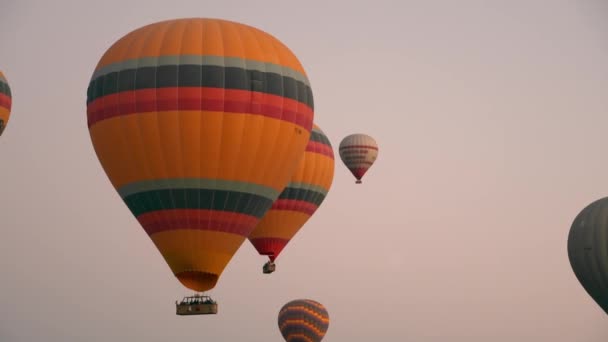 Luchtballonnen Boven Cappadocia Nationaal Park Goreme Turkije — Stockvideo
