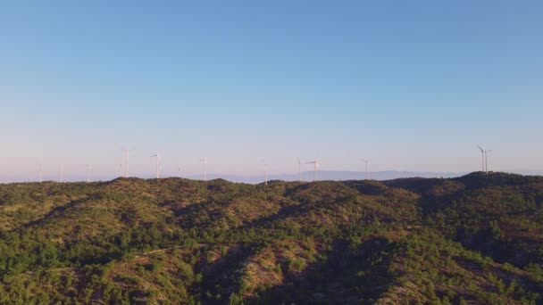 Turbines Éoliennes Pas Rotation Dans Des Conditions Sans Vent Dans — Video