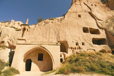 Kapadokya kalıntıları taş kayalardan oyulmuş, antik şehir mağarası tarzı. Türkiye