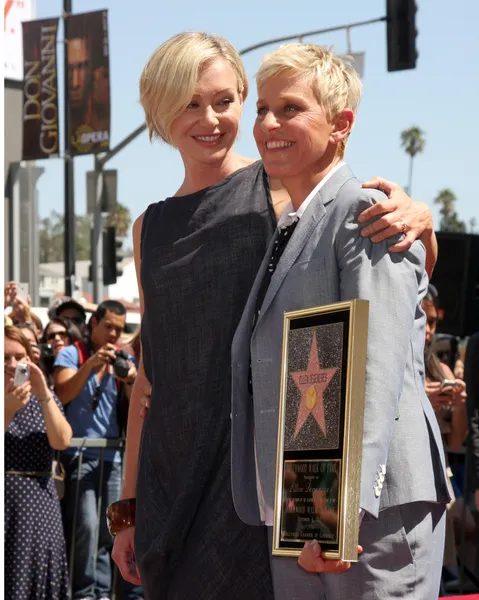 Portia derossi und ellen degeneriert — Stockfoto