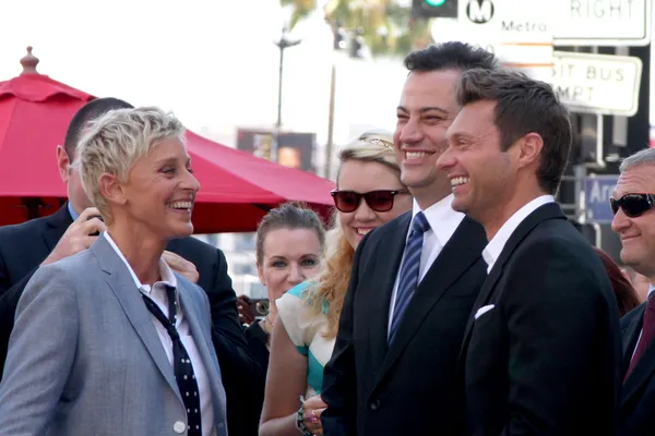 Ellen DeGeneres, Jimmy Kimmel and Ryan Seacrest — Stock Photo, Image