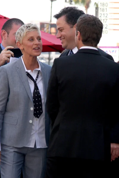 Ellen DeGeneres, Jimmy Kimmel et Ryan Seacrest — Photo