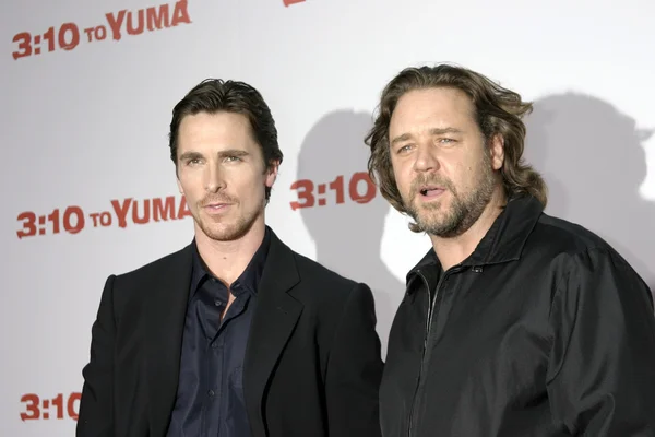 Christian Bale & Russell Crowe — Stockfoto