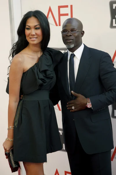 Kimora Lee Simmons, husband Djimon Hounsou — Stock Photo, Image