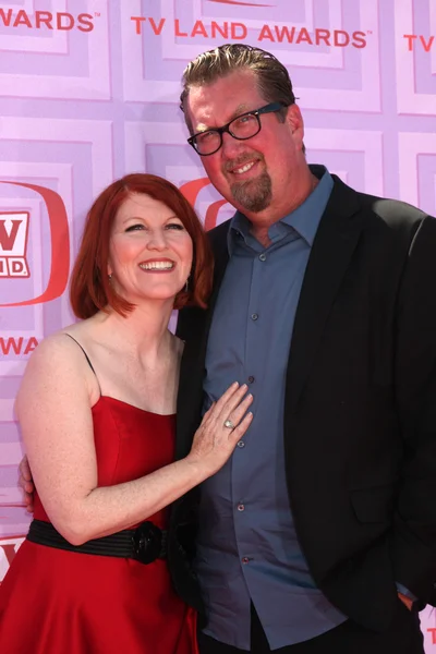 Kate Flannery y novio Chris — Foto de Stock