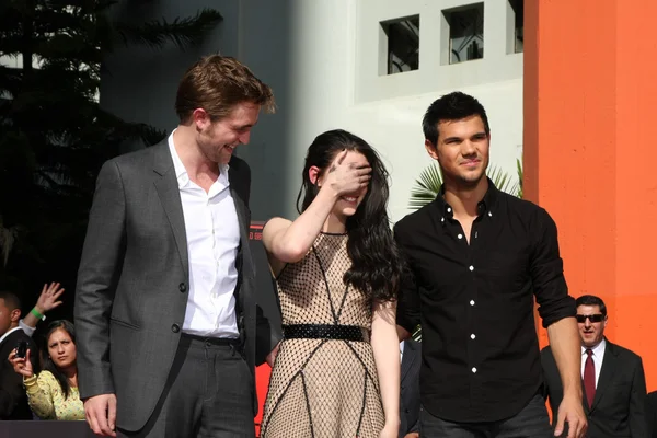 Robert Pattinson, Kristen Stewart, Taylor Lautner — Foto Stock