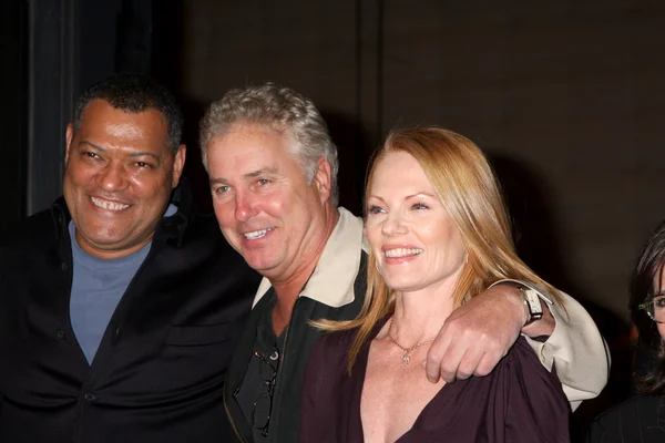 Lawrence fishburne, william petersen ve marg helgenberger — Stok fotoğraf