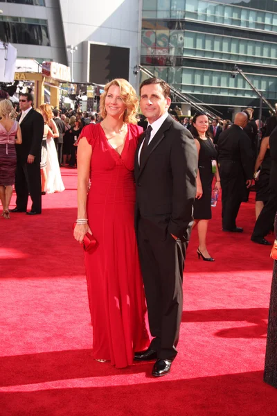 Steve carell en vrouw nancy carell — Stockfoto