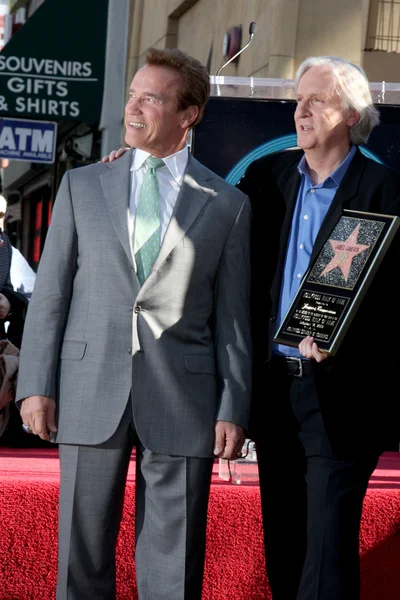 Arnold Schwarzenegger, James Cameron — Stockfoto