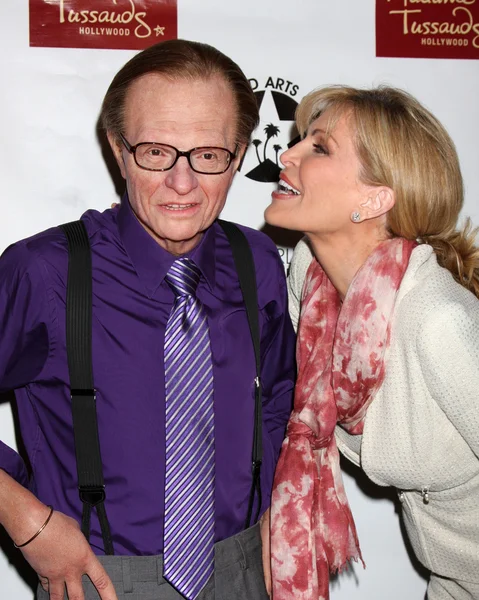 Larry king figur woskowych (fioletowy koszula), shawn southwick króla — Zdjęcie stockowe