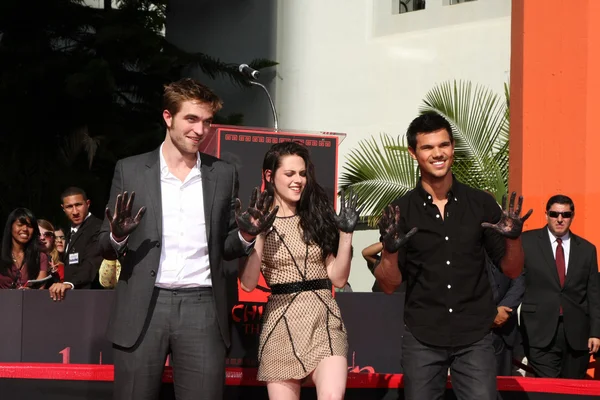 Robert Pattinson, Kristen Stewart, Taylor Lautner — Foto Stock