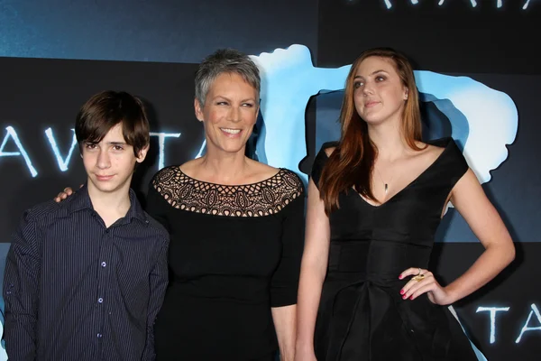 Jamie Lee Curtis, filho e filha Annie — Fotografia de Stock