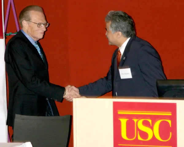 Larry King & Pete Delgado — Stock Photo, Image