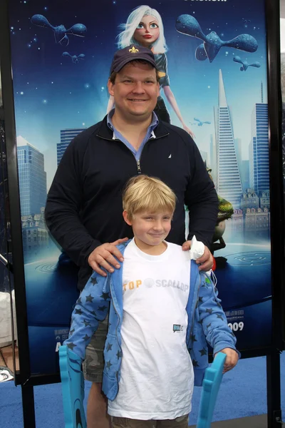 Andy Richter og søn - Stock-foto