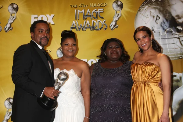 Regista Lee Daniels, attrici Mo'Nique, Gabourey Sidibe e Paula Patton — Foto Stock