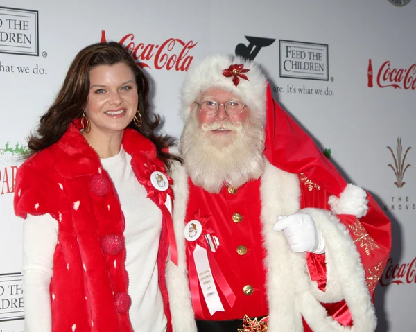 Heather Tom et le Père Noël Tom Connaghan — Photo