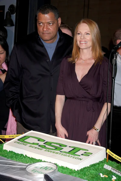 Lawrence Fishburne & Marg Helgenberger — Stockfoto